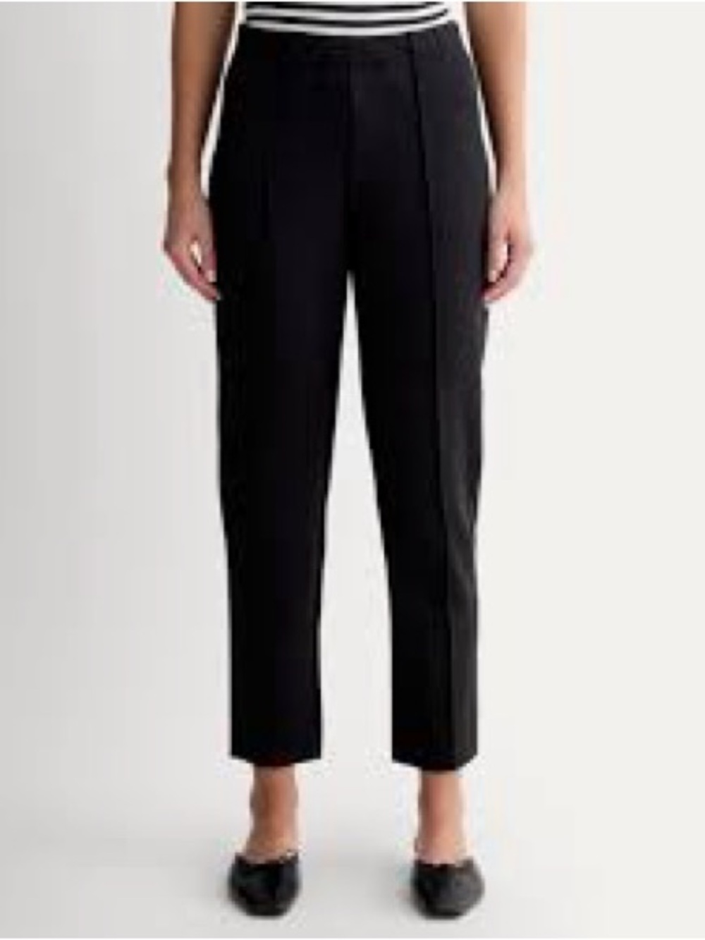 Everlane Black Cropped Straight-Leg Trousers